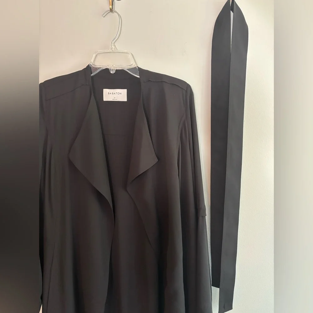 Aritzia Babaton Quincy flowy duster tie waist sheer jacket - Picture 13 of 14